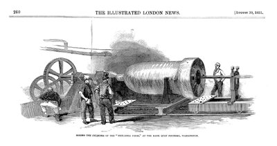 Foratura del cilindro della Britannia Press alla Bank Quay Foundry, Warrington, 1851 da Unbekannt