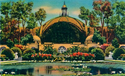 Edificio Botanico e Laguna. San Diego, California, c1941 da Unbekannt
