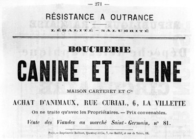 Boucherie Canine et Feline, dai manifesti politici francesi della Comune di Parigi, maggio 1871 da Unbekannt
