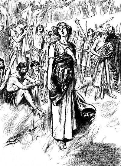 Boudicca Boadicea, regina britannica degli Iceni del I secolo, che raduna le sue truppe, c1900 da Unbekannt