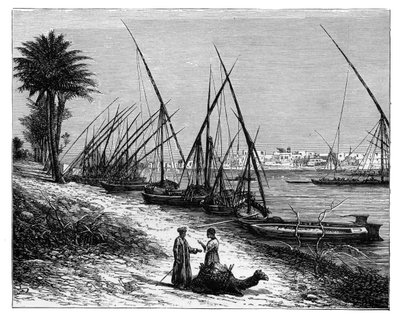 Boulak sul fiume Nilo, Il Cairo, Egitto, c1890 da Unbekannt