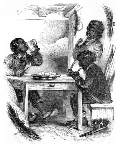 Spazzacamini che mangiano il loro pasto serale, 1861 da Unbekannt