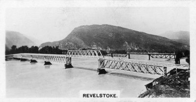 Ponte sul fiume Columbia, Revelstoke, British Columbia, Canada, anni 1920 da Unbekannt
