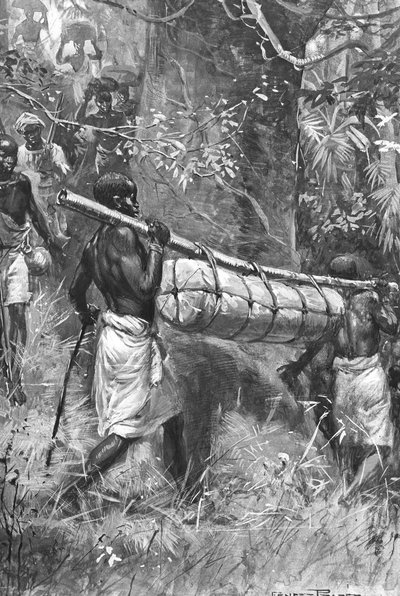 Portando il corpo di David Livingstone alla costa, Africa da Unbekannt