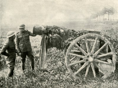 Finto cannone britannico in campo per attirare il fuoco dei tedeschi, 1919 da Unbekannt