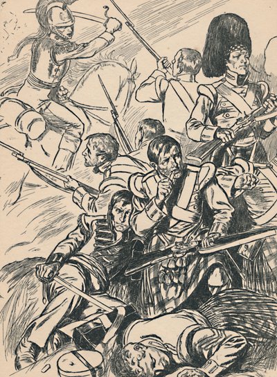 Soldati britannici alla battaglia di Waterloo, c1907 da Unbekannt