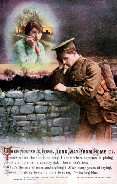 Soldato britannico che sogna la sua amata in patria, Prima Guerra Mondiale da Unbekannt