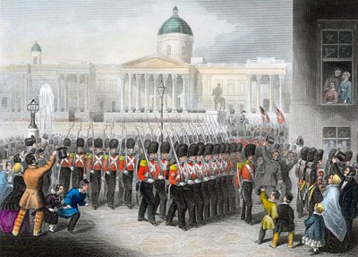 Soldati britannici in partenza per la Guerra di Crimea, Guerra Russo-Turca 1853-1856, c1860 da Unbekannt