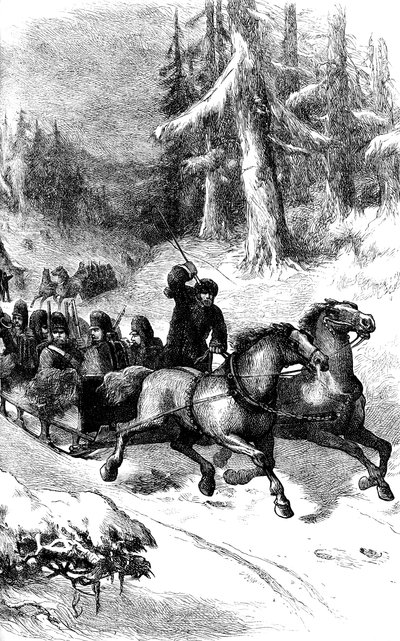 Truppe britanniche trasportate attraverso il Canada in inverno, c. 1860-1880 da Unbekannt