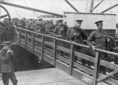 Truppe britanniche sbarcano in Francia, 7 agosto 1914 da Unbekannt