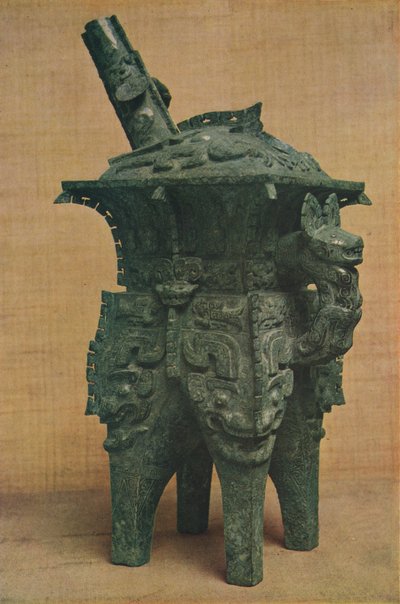 Vaso di bronzo Ho - Dinastia Shang-Yin, c1766 a 1122 a.C., 1936 da Unbekannt