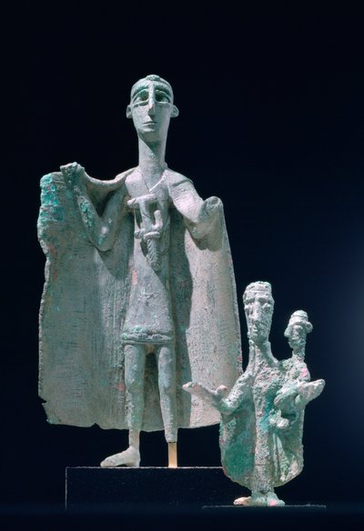 Statue di bronzo di madre e figlio, cultura nuragica, Siniscola, Sardegna, IX-VI secolo a.C. da Unbekannt