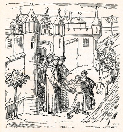 I fratelli Polo partono da Costantinopoli con Marco per la Cina c1300, 1912 da Unbekannt