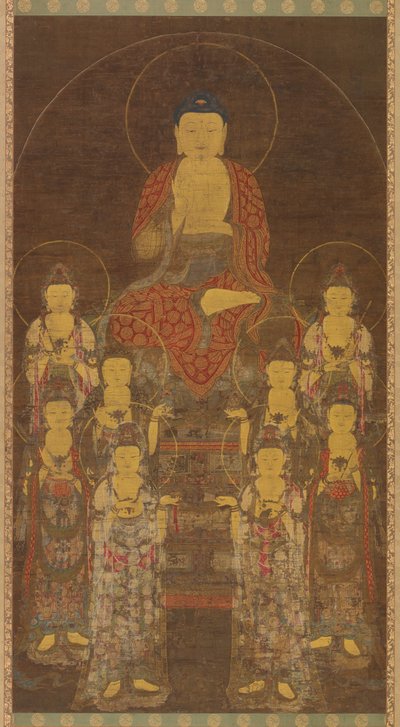 Buddha Amitabha Amita e gli Otto Grandi Bodhisattva, tardo periodo Goryeo, metà-tardo XIV secolo da Unbekannt