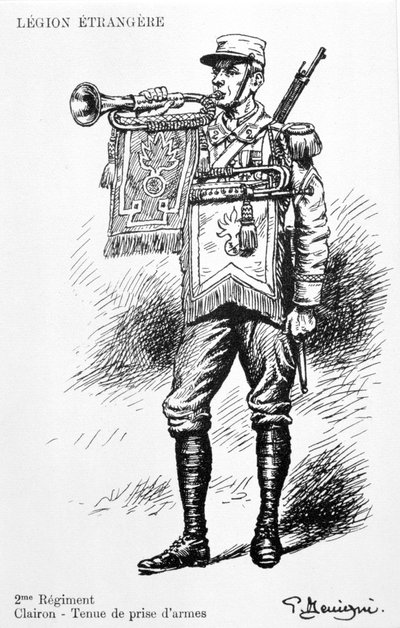 Trombettiere, 2° Reggimento della Legione Straniera Francese, XX secolo da Unbekannt