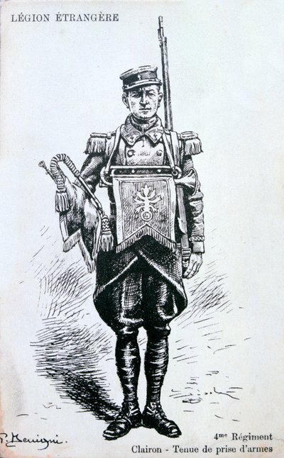 Trombettista, 4° Reggimento della Legione Straniera Francese, 20° secolo da Unbekannt