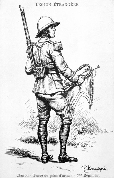 Trombettiere, 5º Reggimento della Legione Straniera Francese, XX secolo da Unbekannt