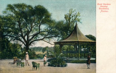 Giardini Bund che mostrano il padiglione della banda, Poona, c1900 da Unbekannt