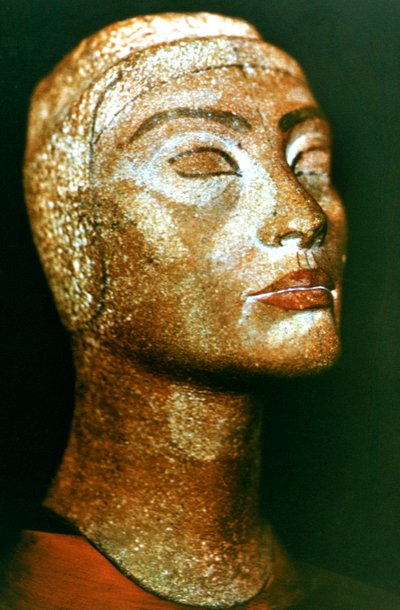 Busto di Nefertiti, regina e moglie del faraone egiziano Akhenaton Amenhotep IV da Unbekannt