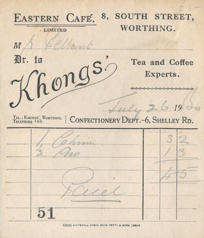 Ricevuta del caffè, 1950 da Unbekannt