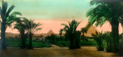 Il Cairo: villaggio vicino alle piramidi di Giza da Unbekannt