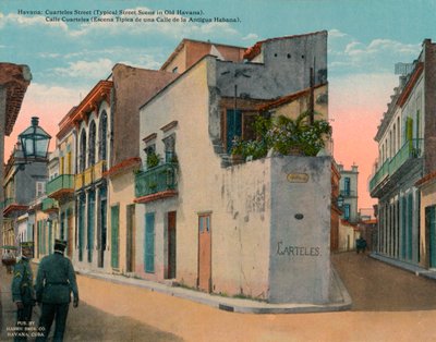 Calle Cuarteles, scena tipica di strada nella Vecchia Avana, Cuba, c1920 da Unbekannt