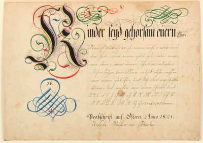 Calligrafia da Unbekannt
