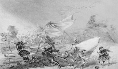 Campo davanti a Sebastopoli - Effetti della terribile tempesta del 14 novembre 1854, 1850s da Unbekannt