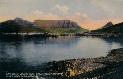 Città del Capo, Devils Peak, Table Mountain e Lions Head da Table Bay, c. 1900 da Unbekannt