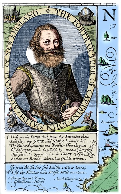 Capitano John Smith, colono della Virginia, 1624, 1893 da Unbekannt