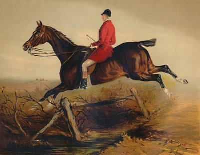 Capitano Percy Williams su un cacciatore irlandese preferito, c1879 da Unbekannt