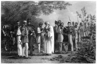 Cattura del re di Delhi da parte del capitano Hodson, 1858, c. 1860 da Unbekannt