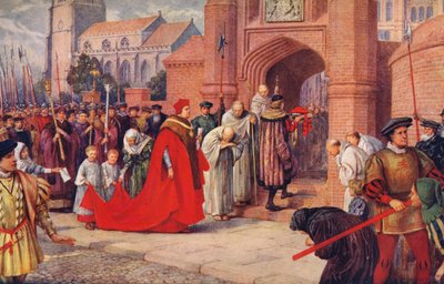 Il cardinale Wolsey entra forse nel Palazzo di Hampton Court da Unbekannt