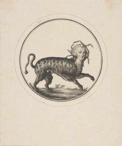Caricatura che mostra Maria Antonietta come un leopardo, XVIII secolo da Unbekannt