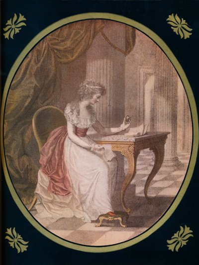 Caroline di Litchfield, meditando sul quadro di Waldstein, c1780s, 1910 da Unbekannt