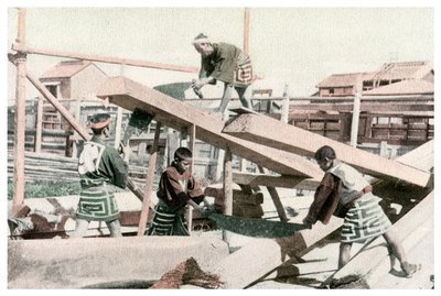 Falegnami al lavoro, Giappone, 1904 da Unbekannt
