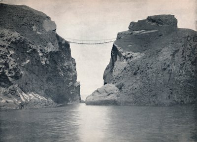 Carrick-A-Rede - Il ponte di corda attraverso il burrone, 1895 da Unbekannt
