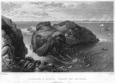 Carrick-A-Rede, costa di Antrim, Irlanda, XIX secolo da Unbekannt