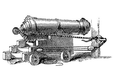 Carronata, pezzo corto di artiglieria navale con camera di grande calibro, come un mortaio, c1884 da Unbekannt