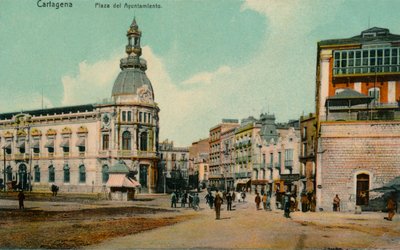 Cartagena - Plaza del Ayuntamiento, c1900 da Unbekannt