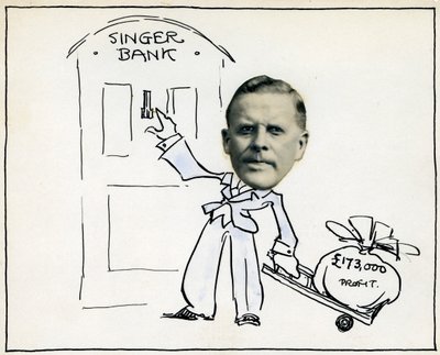 Caricatura del direttore generale William E Bullock, Singer & Company Ltd da Unbekannt
