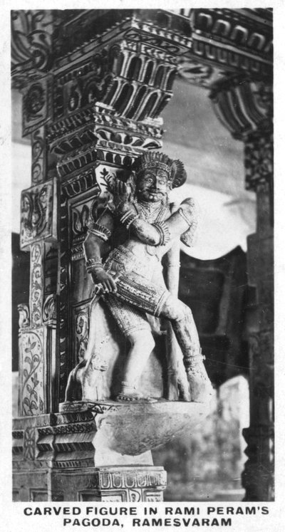 Figura scolpita nella Pagoda di Rami Perams, Ramesvaram, India, c1925 da Unbekannt