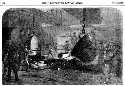 Fusione di un mortaio alla Grissells Regents Canal Ironworks, City Road, Londra da Unbekannt