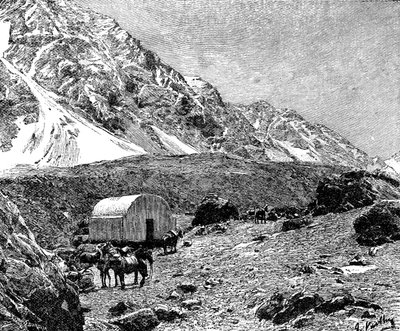 Casucha del Portillo, sulla Cumbre, Cile, 1895 da Unbekannt