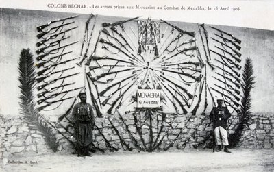 Armi catturate dalla battaglia di Menabha, Colomb-Béchar, Algeria, c1910 da Unbekannt