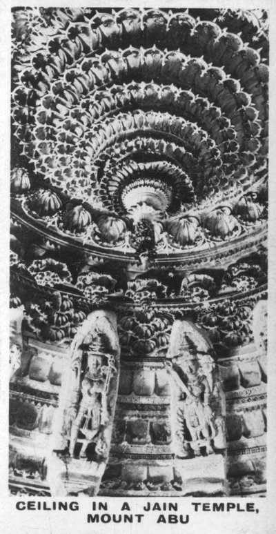 Soffitto in un tempio giainista, Monte Abu, Rajasthan, India, c1925 da Unbekannt