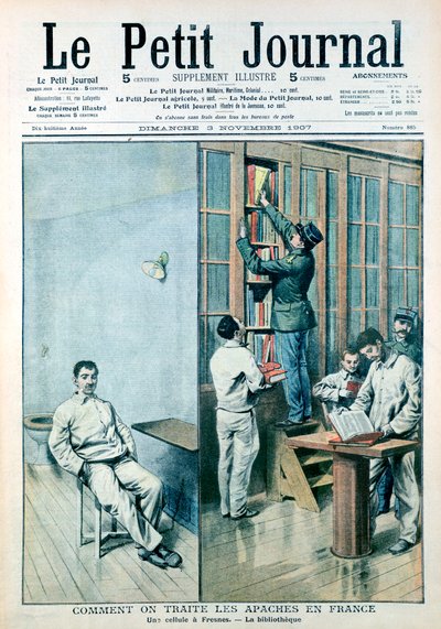 Cella e biblioteca nella prigione di Fresnes, 1907 da Unbekannt