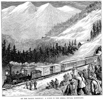 Ferrovia del Pacifico Centrale nelle montagne della Sierra Nevada, c. 1875 da Unbekannt
