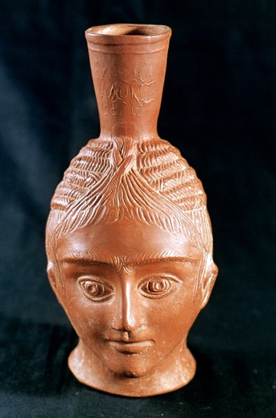 Vaso di ceramica a forma di testa antropomorfa, El Aouja, Tunisia da Unbekannt