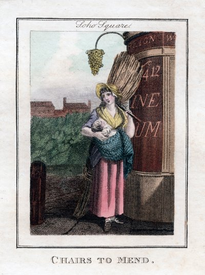 Sedie da riparare, Soho Square, Londra, 1805 da Unbekannt